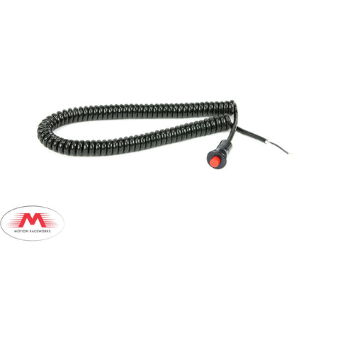 Motion Raceworks Momentary Small Push Button w/6' Wound Cord ( RED) 151004