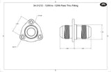 Fluidworks -12AN Flanged Bolt in Pass Thru Bulkhead Fitting 34-31212