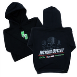 Nitrous Outlet Hoodie - Black/American Skull SKU: 00-90071-S