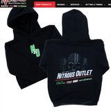 Nitrous Outlet Hoodie - Black/American Skull SKU: 00-90071-L