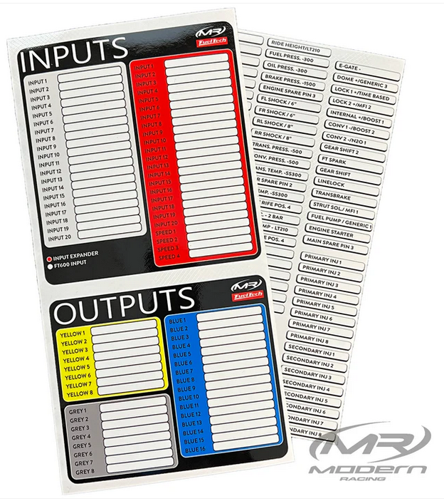 Modern Racing FuelTech Input/Output Label Kit MR-9901-063 – NJCLSX