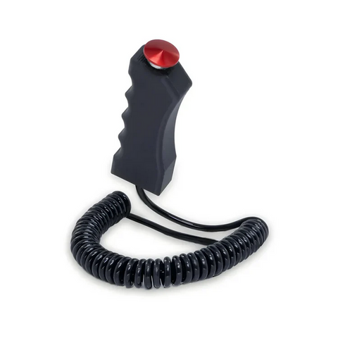 860 Performance Pistol Grip with 23mm Red Mushroom Momentary and Spiral Cord SKU: 03-25030-PG