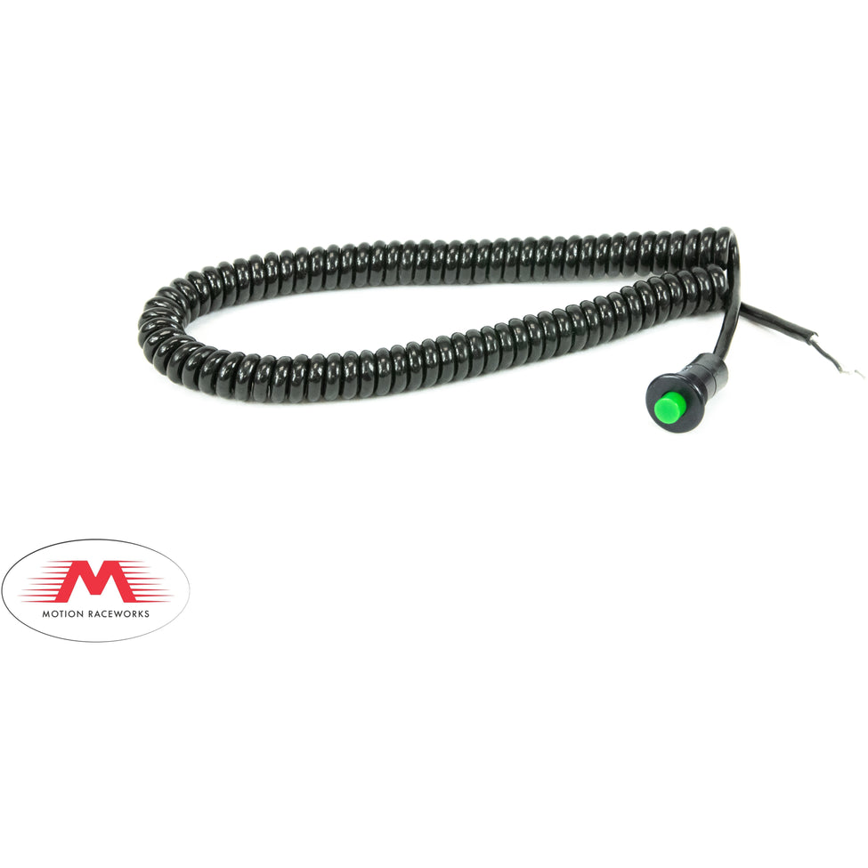 Motion Raceworks Momentary Small Push Button w/6' Wound Cord ( Green