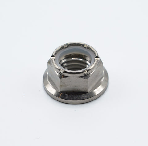WM Titanium Hex Flange Nyloc Nut 1/2-Unc Silver 11101