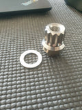 WM Titanium Wheel Nut 12 Point 1/2-Unfx1.42'' Silver Long 11804
